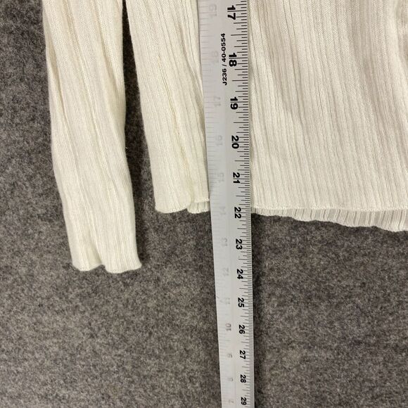 5/$45 41 Hawthorn Cardigan Women PM Petite White V-Neck Button Up Long Sleeve - Picture 8 of 9